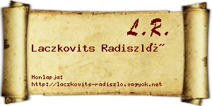 Laczkovits Radiszló névjegykártya